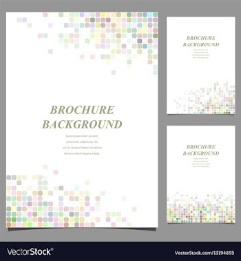 Colored abstract square mosaic brochure design vector image