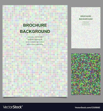 Colored abstract square mosaic brochure design vector image