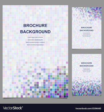 Colored abstract square tile mosaic brochure vector image