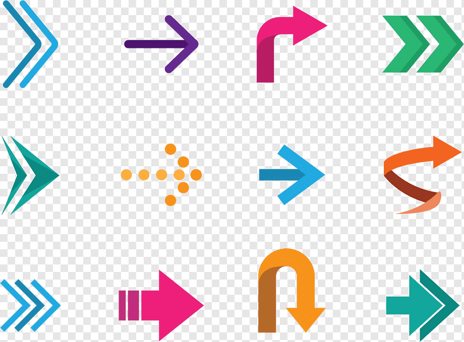 colored arrows, angle, color Splash, text png