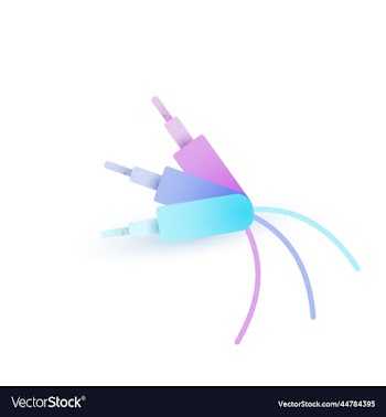 colored audio connectors on white background