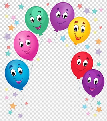 Colored balloons painted transparent background PNG clipart