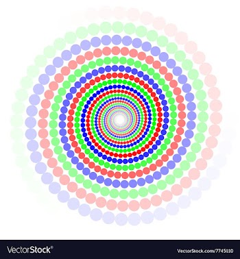 Colored circles in spiral vector image