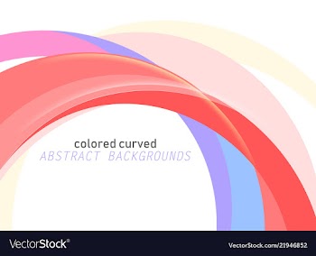 Colored curved scene on a white vector image