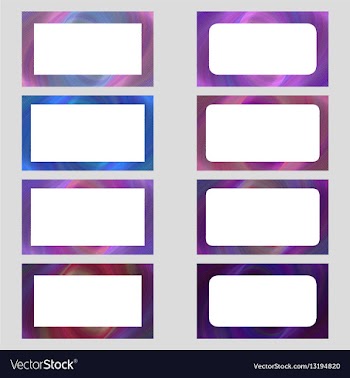 Colored digital art business card frame set vector image