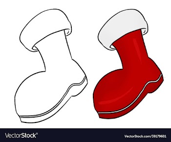 colored hand drawn christmas boots isolated