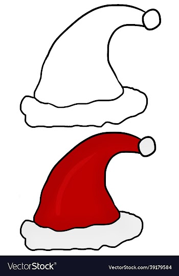 colored hand drawn christmas hat