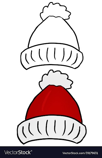 colored hand drawn christmas hat isolated