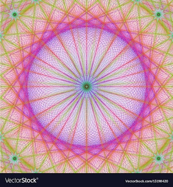 Colored kaleidoscope fractal design background vector image