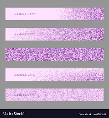 Colored mosaic web banner template design set vector image