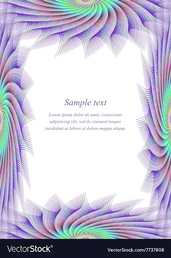 Colored page border design template vector image