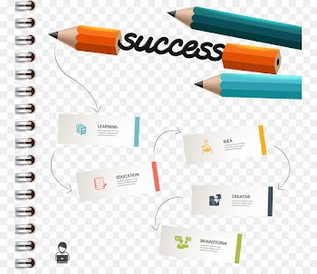 Colored pencil Infographic - Vector pencil and notebook 