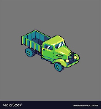 colored pixel art truck for games