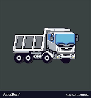 colored pixel art truck for games