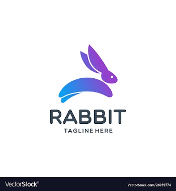 Colored rabbit logo template inspiration vector image