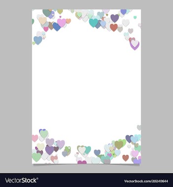 Colored random heart page background design vector image