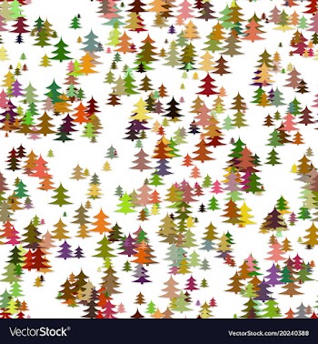 Colored random pine tree background - winter vector image