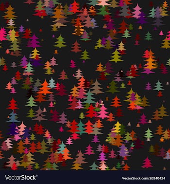 Colored random pine tree background - winter vector image