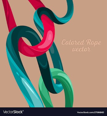 Colored rope on a brown scene vector image