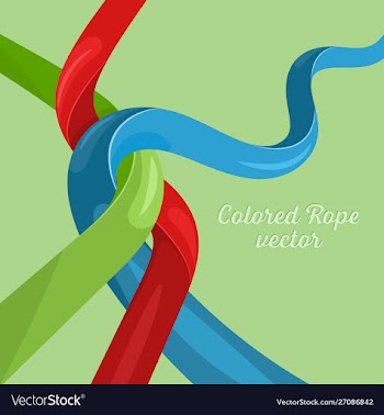Colored rope on a green scene vector image