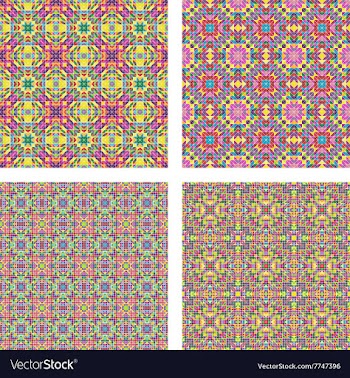 Colored seamless mosaic background set vector image