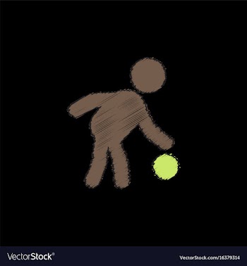 Colored silhouette of basketball player with ball vector image