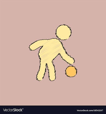 Colored silhouette of basketball player with ball vector image