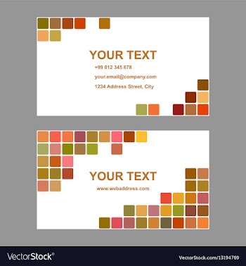 Colored square design business card template vector image