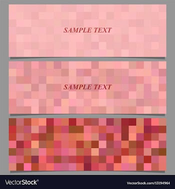 Colored square mosaic pattern banner set vector image