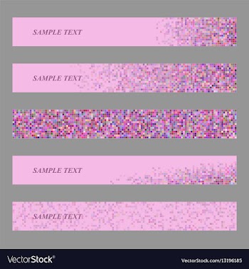 Colored square mosaic web banner design set vector image