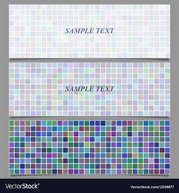 Colored square pattern banner background set vector image