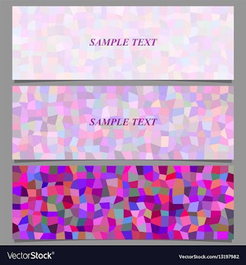 Colored tiled rectangle pattern banner design set vector image