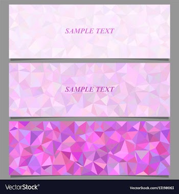 Colored tiled triangle mosaic banner design set vector image