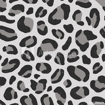 Colored wild snow leopard texture seamless pattern