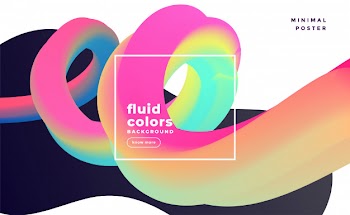 Colorful 3d fluid loop abstract background Free Vector