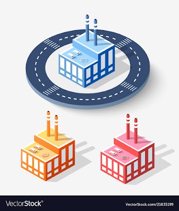  					Colorful 3d isometric city vector image														