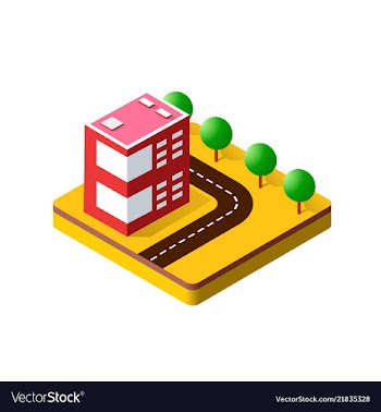  					Colorful 3d isometric city vector image														