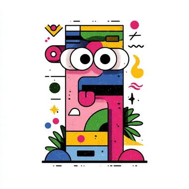 Colorful 90's Minimalist Street Art Illustration