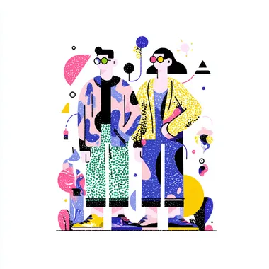 Colorful 90's Street Art Illustration