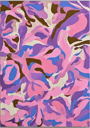 Colorful Abstract Artwork with Curvilinear Shapes