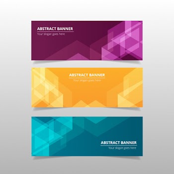 Colorful abstract banners Free Vector