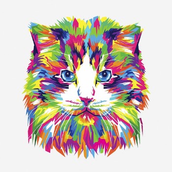 Colorful abstract cat, animal hand | Free Photo - rawpixel