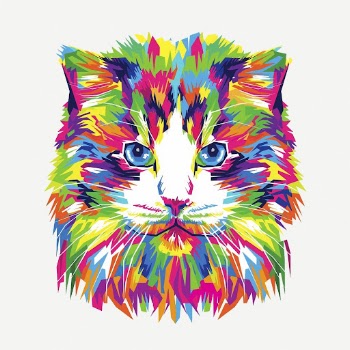 Colorful abstract cat, animal hand | Free PSD - rawpixel