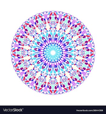Colorful abstract circular round flower pattern vector image