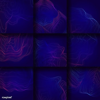 Colorful abstract contour lines collection | Free stock vector - 554222