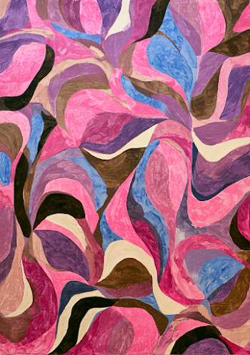 Colorful Abstract Curvilinear Composition