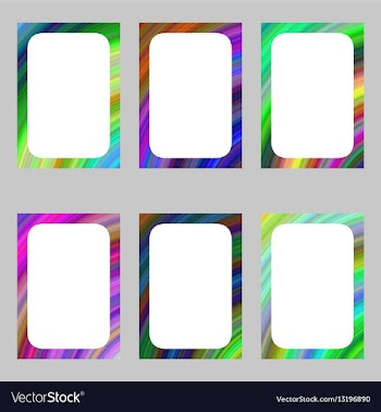 Colorful abstract digital art brochure frame set vector image