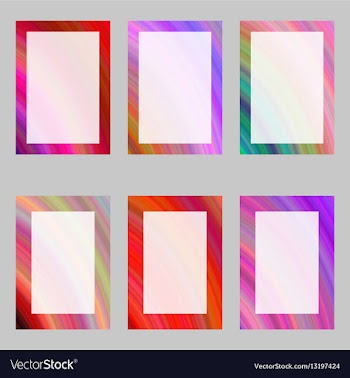 Colorful abstract digital art brochure frame set vector image