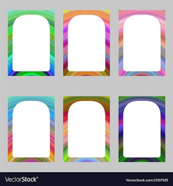 Colorful abstract digital art brochure frame set vector image