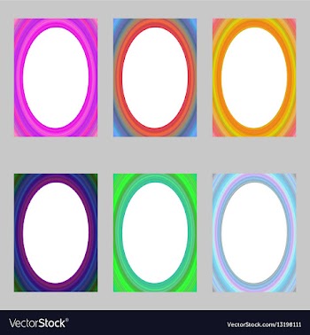 Colorful abstract digital art brochure frame set vector image